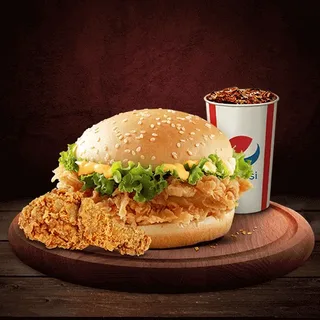 1 Chicken Crusty Burger, 1 Reg. Fries, 1 Reg. Drink